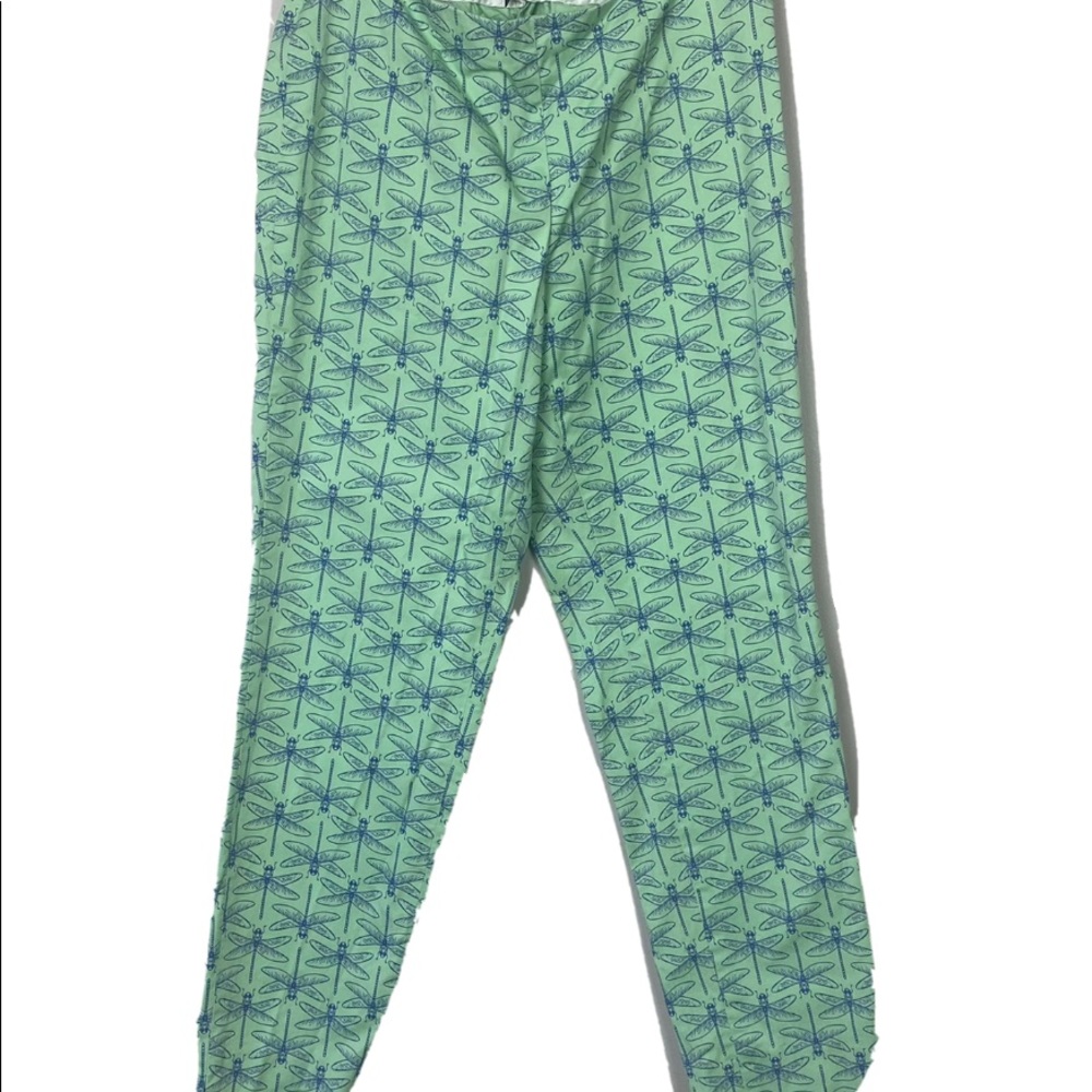 Brooks Brothers 346 Women's Natalie Fit Green Dragonfly Pants Size 10